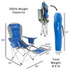 Leisure Sports Camp Chair with Footrest, 300-pound Capacity Recliner Seat with Cup Holder, Cooler, Carry Bag (Blue) 849760PTW